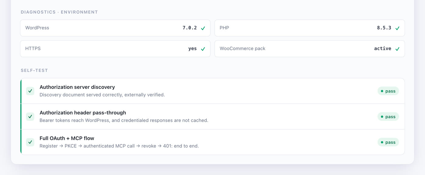 Diagnostics self-test